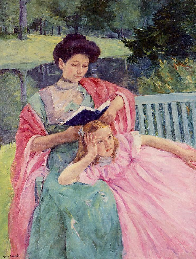 Mary Cassatt Auguste Reading to Her Daughter